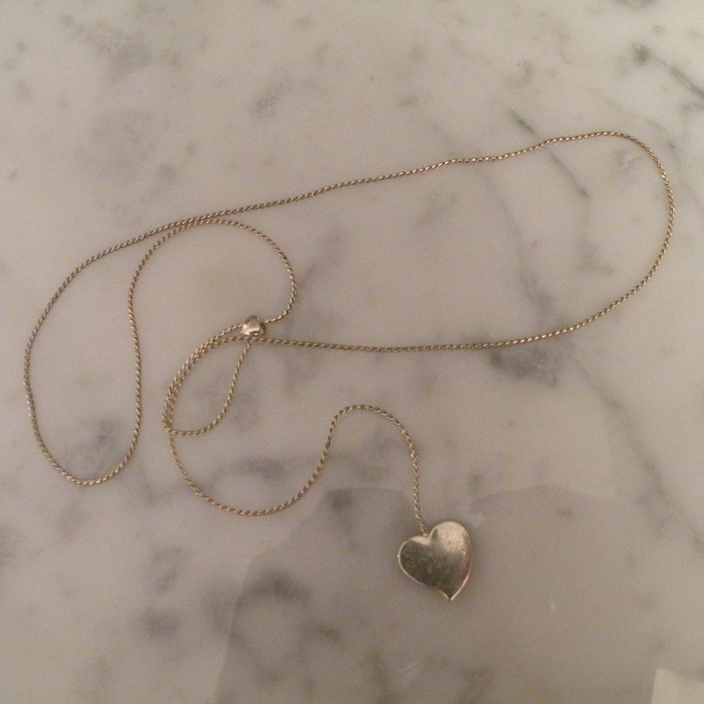 Sterling silver necklace, with heart. Vintage